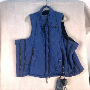 ARRIS Navy Blue Quilted HEATED VEST with Battery Pack and Fleece Lining